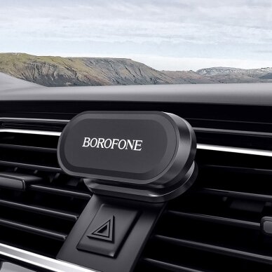 Automobilinis telefono laikiklis Borofone BH29 klijuojamas ant panelės, magnetinis, juodas 1