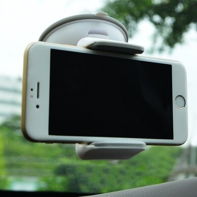 Automobilinis telefono laikiklis Hoco CA5, tvirtinamas prie lango, trumpa-standi kojelė baltas 2