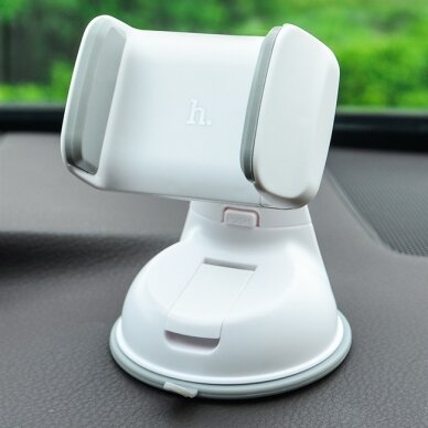 Automobilinis telefono laikiklis Hoco CA5, tvirtinamas prie lango, trumpa-standi kojelė baltas