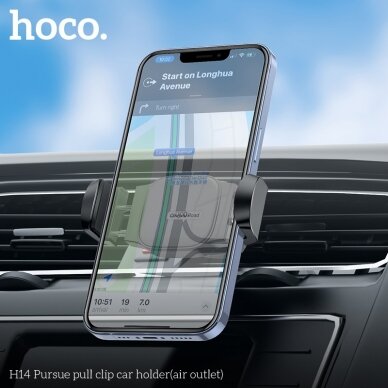 Automobilinis telefono laikiklis Hoco H14 tvirtinamas į ventiliacijos groteles, juodas 4