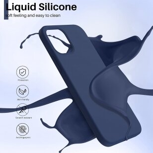 Dėklas Liquid Silicone 1.5mm Xiaomi Redmi A1/Redmi A2 tamsiai mėlynas