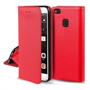 Dėklas Smart Magnet Xiaomi Redmi 12/Redmi Note 12R/Poco M6 Pro raudonas