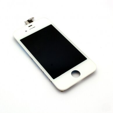 Ekranas Apple iPhone 4 su lietimui jautriu stikliuku baltas high copy