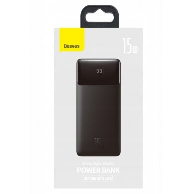 Išorinė baterija Power Bank Baseus Bipow Type-C PD+2xQuick Charge 3.0 15W 30000mAh su ekranu juoda PPBD050201 1
