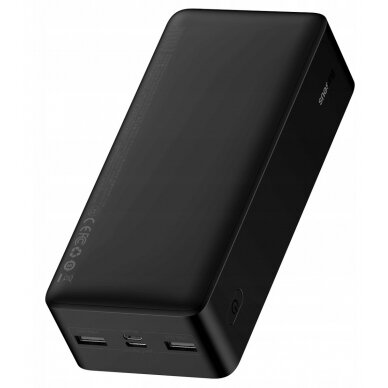 Išorinė baterija Power Bank Baseus Bipow Type-C PD+2xQuick Charge 3.0 15W 30000mAh su ekranu juoda PPBD050201 3