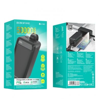 Išorinė baterija Power Bank Borofone BJ14D Course 22.5W+PD20W 50000mAh juoda 4