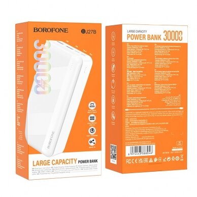 Išorinė baterija Power Bank Borofone BJ27B 2xUSB 30000mAh balta 3