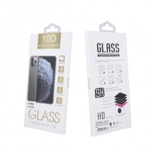 LCD apsauginis stikliukas 10D Full Glue Samsung G990 S21 FE 5G lenktas juodas