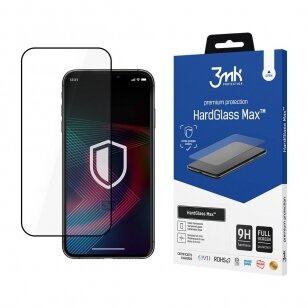 LCD apsauginis stikliukas 3MK Hard Glass Max juodas Samsung Galaxy S23 Plus 5G (S916) telefonui
