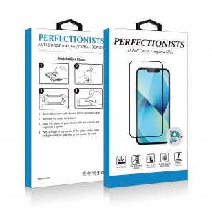 LCD apsauginis stikliukas 5D Perfectionists lenktas juodas Samsung Galaxy A12 (A125) / Samsung Galaxy A12 Nacho (A127)