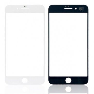 LCD stikliukas Apple iPhone 8 Plus su rėmeliu ir OCA baltas V2 ORG