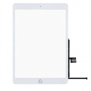 Lietimui jautrus stikliukas Apple iPad 10.2 2019/2020 (7th/8th generation) baltas su home mygtuku ir laikikliais HQ