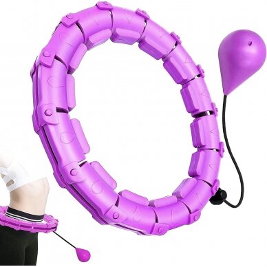 Masažuojantis gimnastikos lankas Smart Hula Hoop M1 violetinis