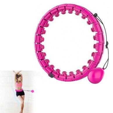 Masažuojantis gimnastikos lankas Smart Hula Hoop M2 rožinis