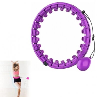 Masažuojantis gimnastikos lankas Smart Hula Hoop M2 violetinis