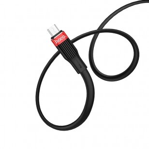 USB kabelis Hoco U72 microUSB 1.2m silikoninis juodas