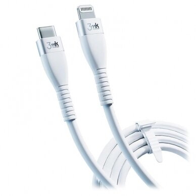 USB kabelis 3MK Hyper Silicone Cable Lightning 20W 1m 1