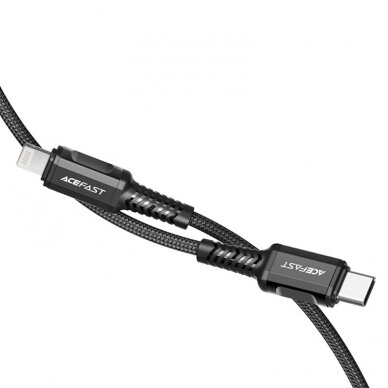 USB kabelis Acefast C1-01 MFi PD30W USB-C to Lightning 1.2m juodas 1