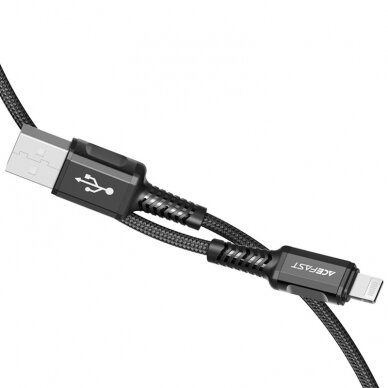 USB kabelis Acefast C1-02 MFi USB-A to Lightning 1.2m juodas 1