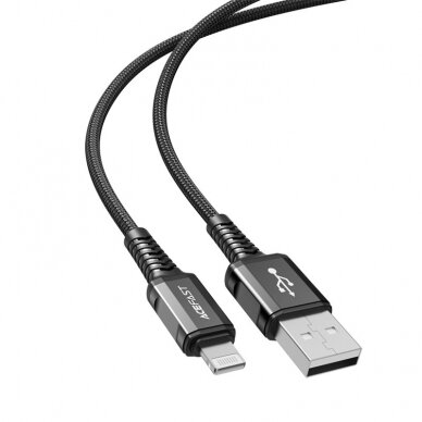 USB kabelis Acefast C1-02 MFi USB-A to Lightning 1.2m juodas