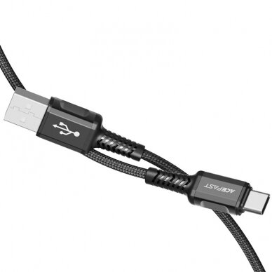 USB kabelis Acefast C1-04 USB-A to USB-C 1.2m juodas 1