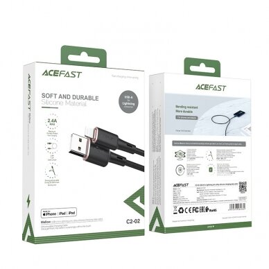 USB kabelis Acefast C2-02 MFi USB-A to Lightning 1.2m juodas 3