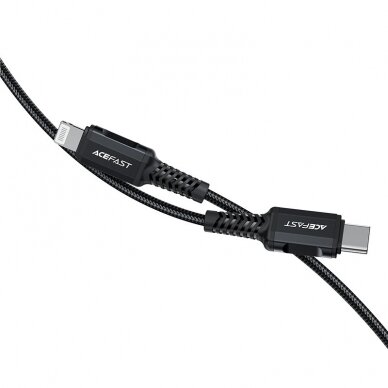 USB kabelis Acefast C4-01 MFi PD30W USB-C to Lightning 1.8m juodas 2