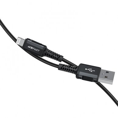 USB kabelis Acefast C4-02 MFi USB-A to Lightning 1.8m juodas 2