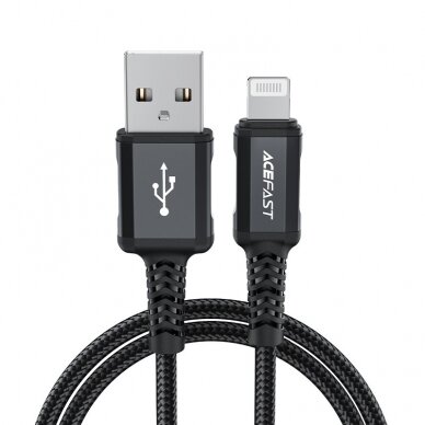 USB kabelis Acefast C4-02 MFi USB-A to Lightning 1.8m juodas