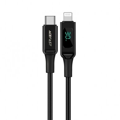 USB kabelis Acefast C6-01 MFi PD30W USB-C to Lightning 1.2m juodas