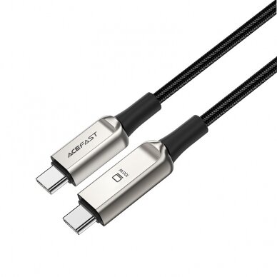 USB kabelis Acefast C6-03 100W USB-C to USB-C 2.0m sidabrinis 1