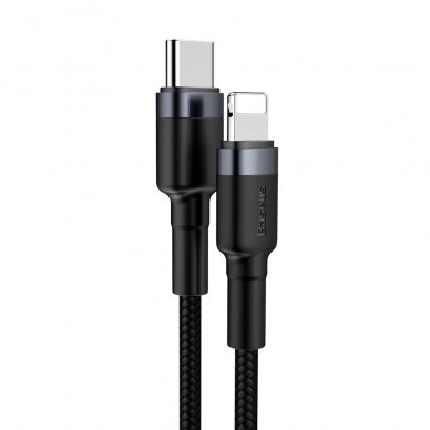 USB kabelis Baseus Cafule PD20W Type-C to Lightning 1.0m pilkas-juodas CATLKLF-G1 2