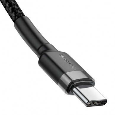 USB kabelis Baseus Cafule PD60W Type-C 2.0m pilkas-juodas CATKLF-HG1 1