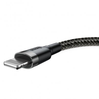 USB kabelis Baseus Cafule USB-A to Lightning 2.4A 1.0m pilkas-juodas CALKLF-BG1 1