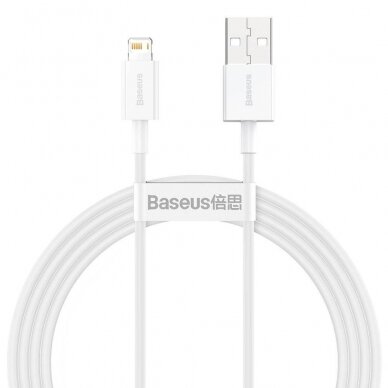 USB kabelis Baseus Superior iš USB į Lightning 2.4A 1.5m baltas CALYS-B02