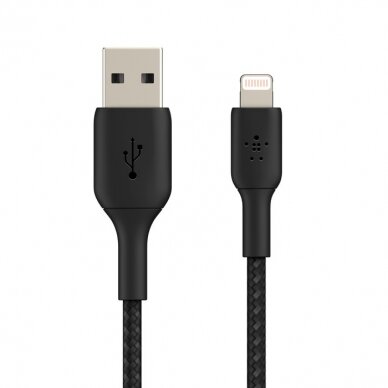 USB kabelis Belkin Boost Charge Braided USB-A to Lightning 1.0m juodas 2
