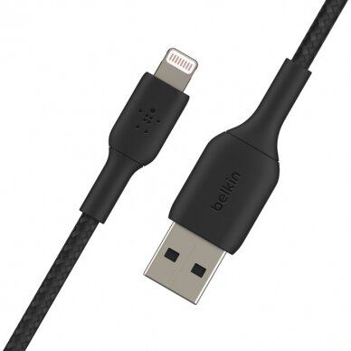 USB kabelis Belkin Boost Charge Braided USB-A to Lightning 1.0m juodas 3