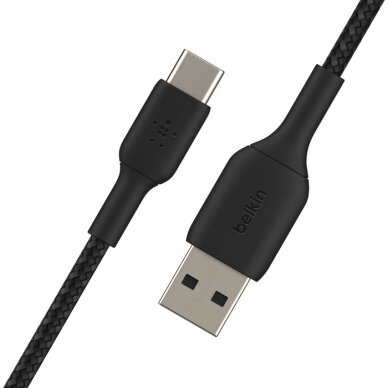 USB kabelis Belkin Boost Charge Braided USB-A to USB-C 1.0m juodas 3