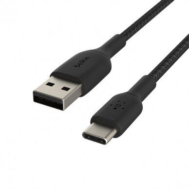 USB kabelis Belkin Boost Charge Braided USB-A to USB-C 1.0m juodas 4