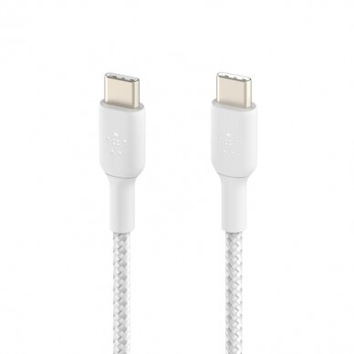 USB kabelis Belkin Boost Charge Braided USB-C to USB-C 1.0m baltas 1