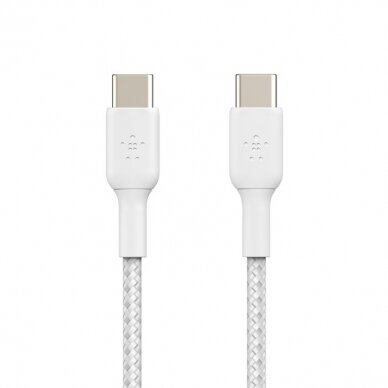 USB kabelis Belkin Boost Charge Braided USB-C to USB-C 1.0m baltas 2