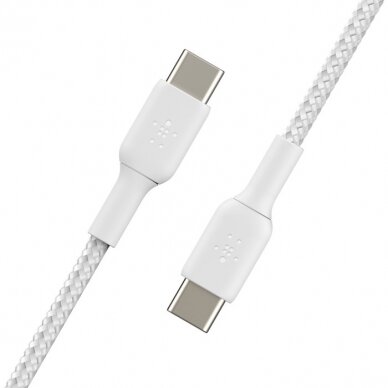 USB kabelis Belkin Boost Charge Braided USB-C to USB-C 1.0m baltas 3