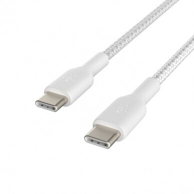 USB kabelis Belkin Boost Charge Braided USB-C to USB-C 1.0m baltas 4