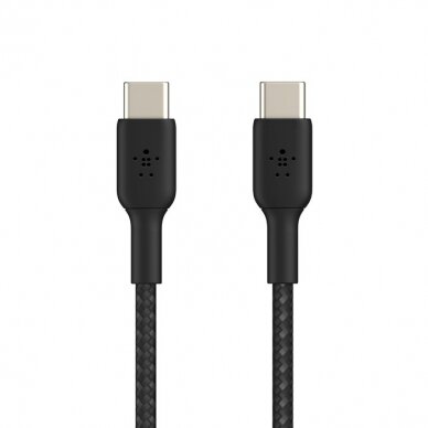 USB kabelis Belkin Boost Charge Braided USB-C to USB-C 1.0m juodas 2