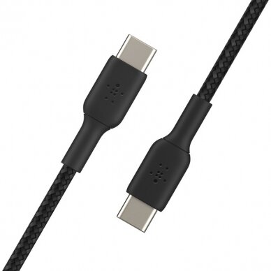 USB kabelis Belkin Boost Charge Braided USB-C to USB-C 1.0m juodas 3