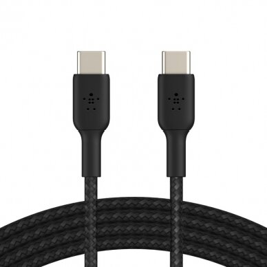 USB kabelis Belkin Boost Charge Braided USB-C to USB-C 1.0m juodas