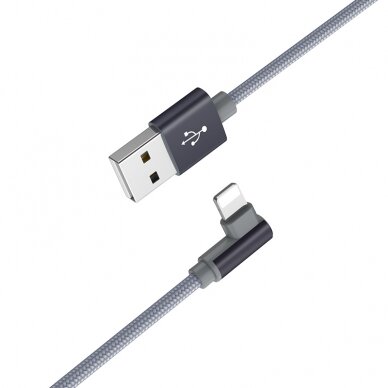 USB kabelis Borofone BX26 Lightning 1.0m metalinis pilkas 2