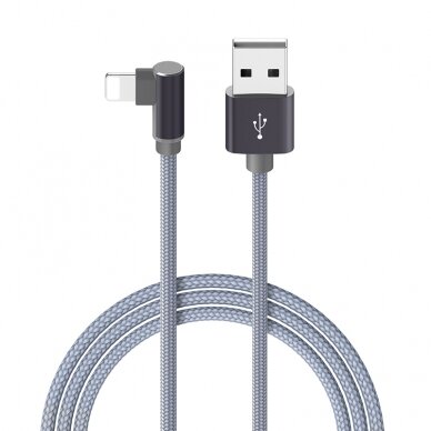 USB kabelis Borofone BX26 Lightning 1.0m metalinis pilkas 3