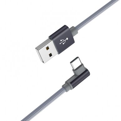 USB kabelis Borofone BX26 Type-C 1.0m metalinis pilkas 1