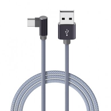 USB kabelis Borofone BX26 Type-C 1.0m metalinis pilkas